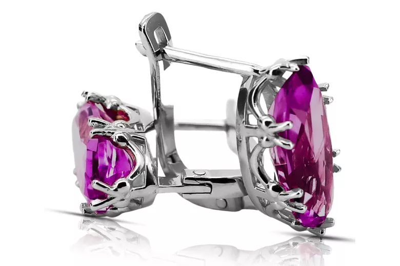 Vintage Earrings Amethyst Sterling silver 925 vec021s